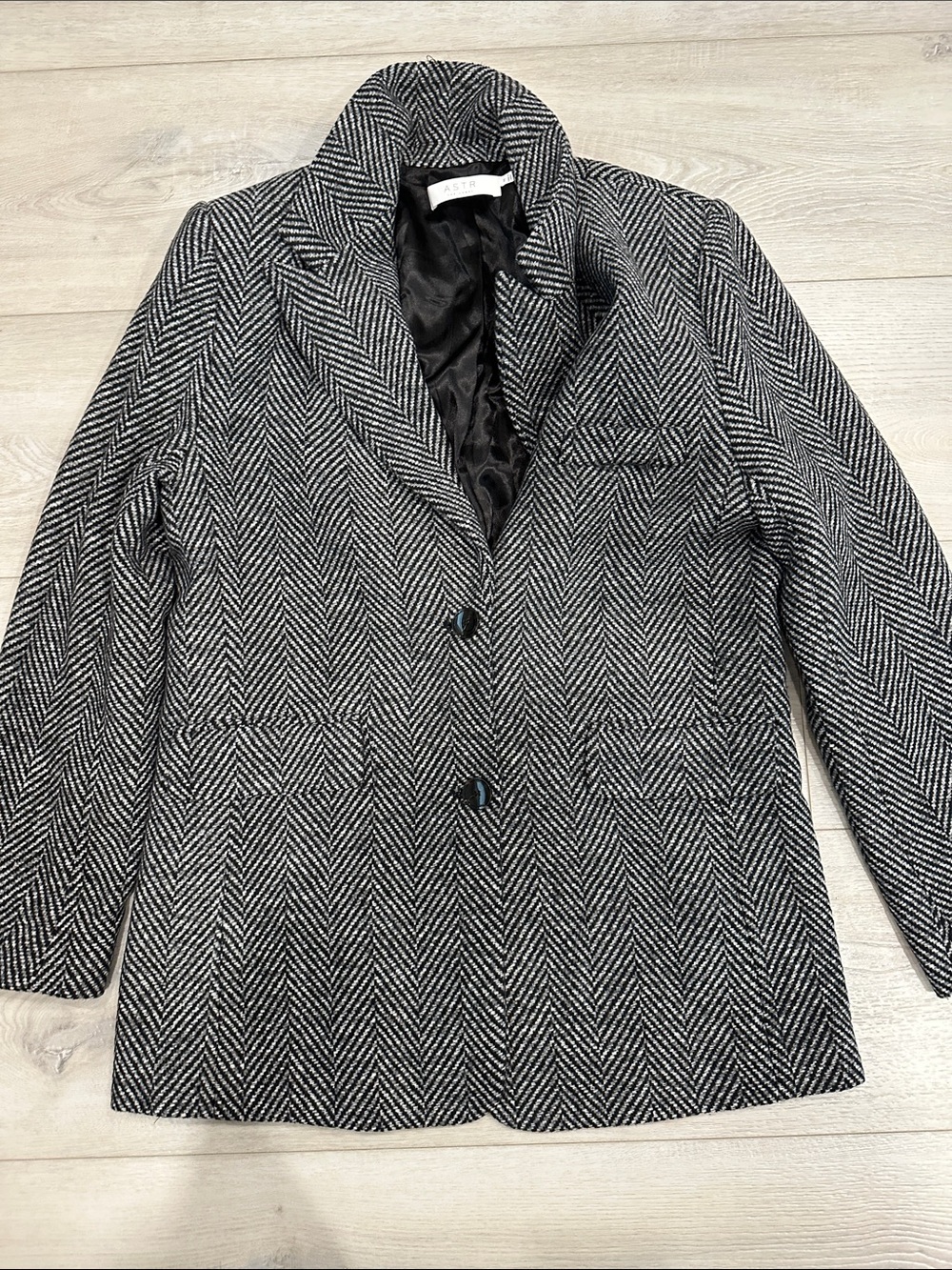 ASTR The Label Black & White Herringbone Blazer Jacket Size Medium